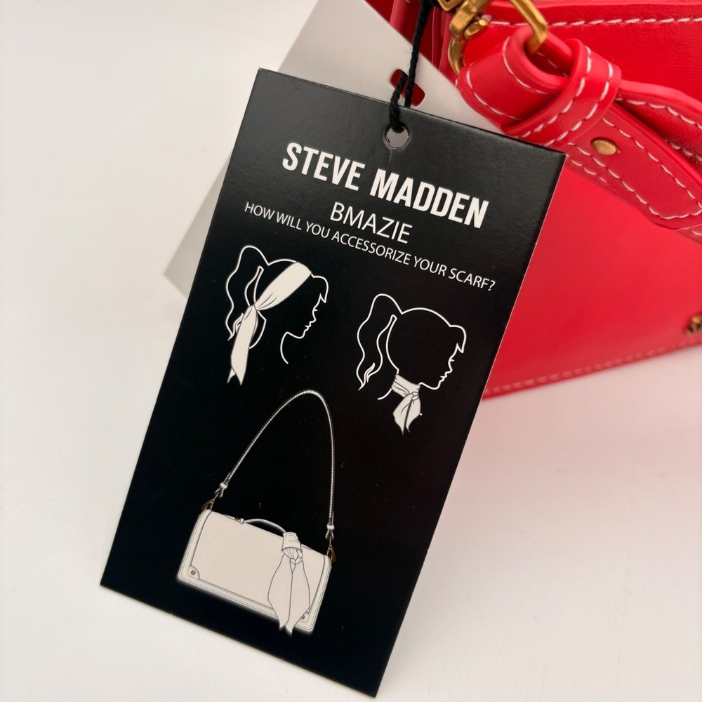 Steve Madden BMAZIE Cherry Embroidered Crossbody‎ Bag Red White Polka Dot Scarf - Picture 13 of 16